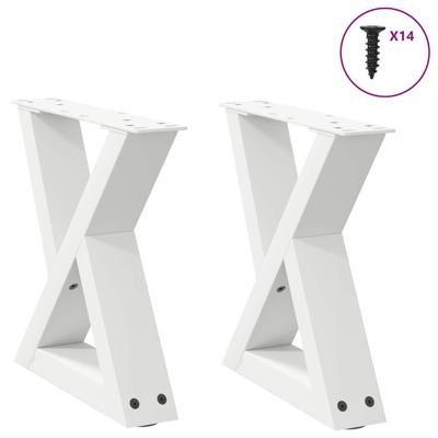 Salontafelpoten 2 st 40x(30-31,3) cm staal wit