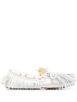 13 09 SR mocassins Pulwhi en cuir à franges - Blanc