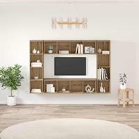 TV-kast 4 pcs Bruin 37 x 37 x 142.5 cm Bewerkt hout