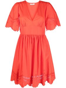 TWINSET robe courte à broderie anglaise - Orange