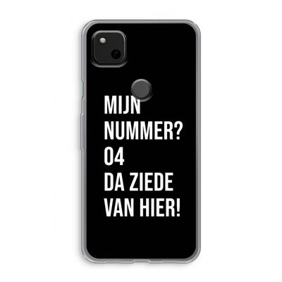 Da ziede van hier - Zwart: Google Pixel 4a Transparant Hoesje