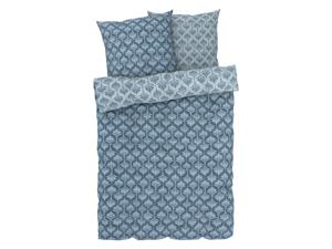 LIVARNO home Satijnen dekbedovertrek 240 x 220 cm (bloemenblauw)