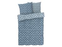 LIVARNO home Satijnen dekbedovertrek 240 x 220 cm (bloemenblauw)
