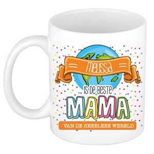 Naam mok mama Melissa - wit - de beste - keramiek - 300 ml - Moederdag/verjaardag