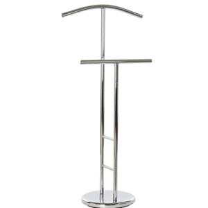 Kledingrek Dressboy - Colbert/jas hanger - staand - metaal/hout - zilver - 46 x 28 x 105 cm