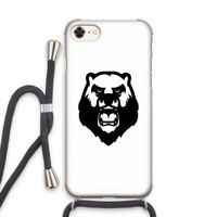 Angry Bear (white): iPhone 8 Transparant Hoesje met koord Angry Bear (white): iPhone 8 Transparant Hoesje met koord