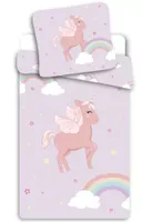 Unicorn Dekbedovertrek Rainbow - Eenpersoons - 140 x 200 cm - Katoen - thumbnail