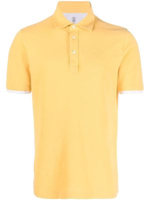 Brunello Cucinelli polo à design superposé - Jaune Brunello Cucinelli polo à design superposé - Jaune