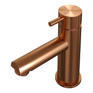 Wastafelmengkraan Brauer Copper Edition Coldstart Opbouw Laag Korte Ronde Hendel Geborsteld Koper PVD