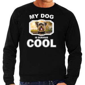 Yorkshire terrier honden sweater / trui my dog is serious cool zwart voor heren