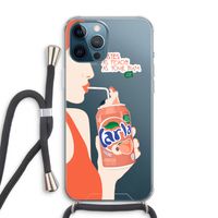 Peach please!: iPhone 12 Pro Max Transparant Hoesje met koord