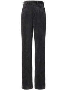 Tory Burch pantalon en velours côtelé à coupe ample - Gris