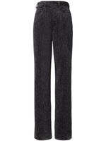 Tory Burch pantalon en velours côtelé à coupe ample - Gris