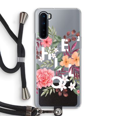 Hello in flowers: OnePlus Nord Transparant Hoesje met koord