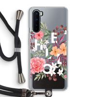 Hello in flowers: OnePlus Nord Transparant Hoesje met koord