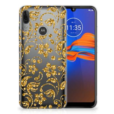 Motorola Moto E6 Plus | TPU Case | Gouden Bloemen Motorola Moto E6 Plus | TPU Case | Gouden Bloemen