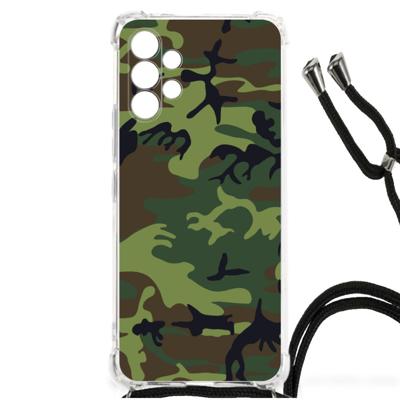 Samsung Galaxy A13 4G Doorzichtige Silicone Hoesje Army Dark Samsung Galaxy A13 4G Doorzichtige Silicone Hoesje Army Dark