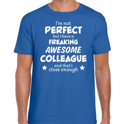 Freaking awesome colleague / collega cadeau t-shirt blauw heren Freaking awesome colleague / collega cadeau t-shirt blauw heren