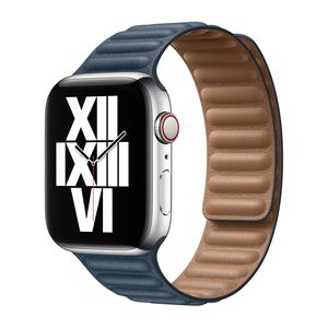 Apple origineel Leather Link Apple Watch M/L 38mm / 40mm / 41mm Baltic Blue - MY992ZM/A