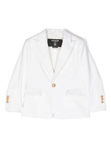 Balmain Kids blazer en laine vierge à simple boutonnage - Blanc