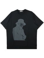 Yohji Yamamoto t-shirt en coton à imprimé graphique - Noir