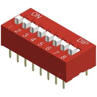 Diptronics NDS-12V DIP-schakelaar Aantal polen 12 Slide-type 1 stuk(s)