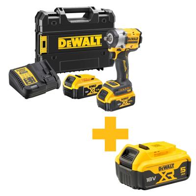 DeWALT DCF921P2T Accu slagmoersleutel 406Nm 1/2" frictiering 18V XR 5.0Ah in TSTAK