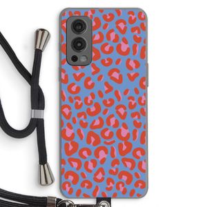Leopard blue: OnePlus Nord 2 5G Transparant Hoesje met koord