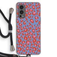 Leopard blue: OnePlus Nord 2 5G Transparant Hoesje met koord
