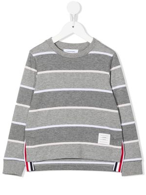 Thom Browne Kids pull à rayures - Gris