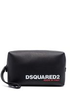 DSQUARED2 tousse de toilette en cuir à logo imprimé - Noir - thumbnail