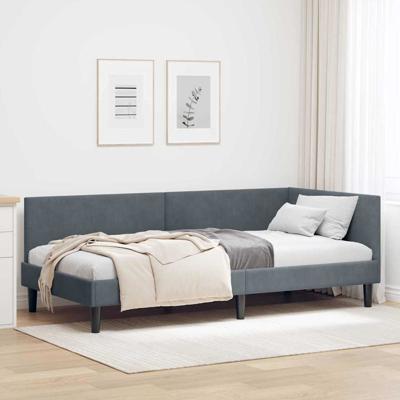 Hoekbedframe Anders met hoofdeinde Donkergrijs 100 x 200 cm