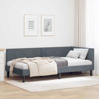 Hoekbedframe Anders met hoofdeinde Donkergrijs 100 x 200 cm
