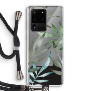 Tropical watercolor leaves: Samsung Galaxy S20 Ultra Transparant Hoesje met koord