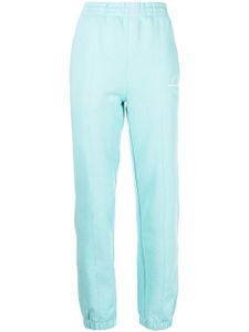 Helmut Lang pantalon de jogging en coton à logo brodé - Bleu