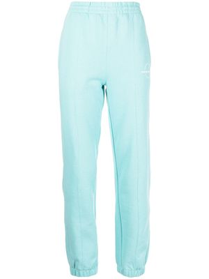Helmut Lang pantalon de jogging en coton à logo brodé - Bleu