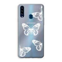 White butterfly: Samsung Galaxy A20s Transparant Hoesje