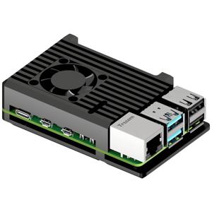 Joy-it Armor Case BLOCK ACTIVE SBC-behuizing Geschikt voor serie: Raspberry Pi Incl. actieve koeler Zwart