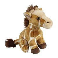 Pluche gevlekte giraffe knuffel 18 cm speelgoed - thumbnail