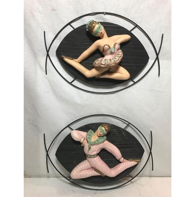 Harlekijn 1950's Ballerina Muur Hangende Beelden Set