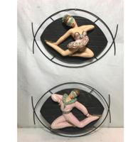 Harlekijn 1950's Ballerina Muur Hangende Beelden Set