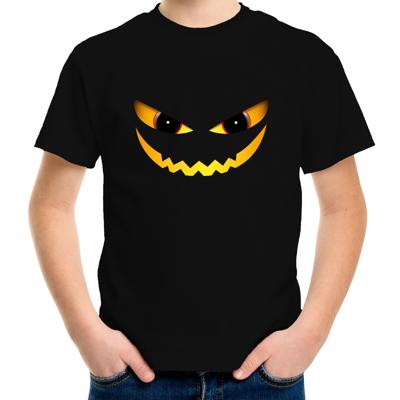 Duivel gezicht - Halloween - verkleed t-shirt - zwart - voor kinderen - kleding Duivel gezicht - Halloween - verkleed t-shirt - zwart - voor kinderen - kleding