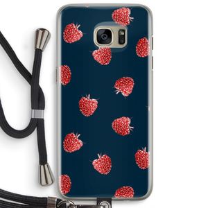 Framboosjes: Samsung Galaxy S7 Edge Transparant Hoesje met koord