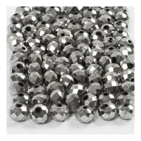 Creativ Company Facet kralen metallic grijs, 100st.