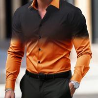 Bon&Bon Homme Men's Red Ombre Long Sleeve Shirt | Regular Fit Multicolor / S