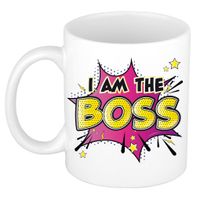 Cadeau koffie/thee mok voor baas - beste baas - roze - 300 ml
