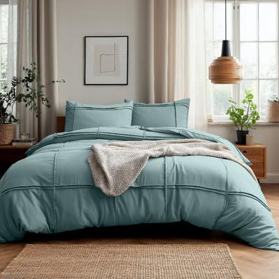Dekbedovertrek Washed Tufted - Tweepersoons (200x220 cm) - Groen Microvezel - Dessin: Effen - Sleeptime - Dekbed-Discounter.nl