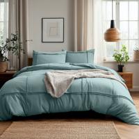 Dekbedovertrek Washed Tufted - Eenpersoons (140x220 cm) - Groen Microvezel - Dessin: Effen - Sleeptime - Dekbed-Discounter.nl Dekbedovertrek Washed Tufted - Eenpersoons (140x220 cm) - Groen Microvezel - Dessin: Effen - Sleeptime - Dekbed-Discounter.nl