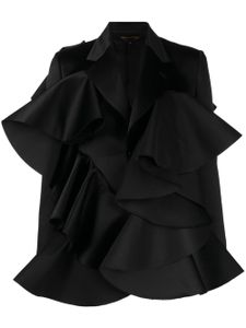 Comme Des Garçons blazer oversize à volants - Noir