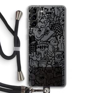 Vexx Black Mixtape: Samsung Galaxy S21 Plus Transparant Hoesje met koord